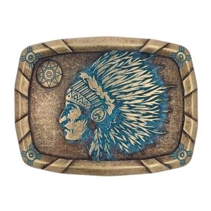 Montana Silversmiths Woven Traditions Native Chief Heritage Buckle NEW MSRP $50